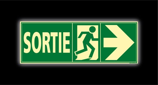 Signalétique sortie flèche droite