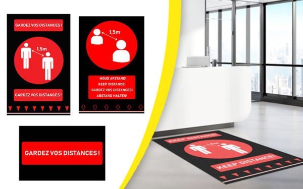 tapis d'entrée de distanciation sociale
