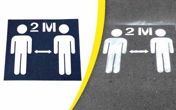 pochoir de distanciation sociale